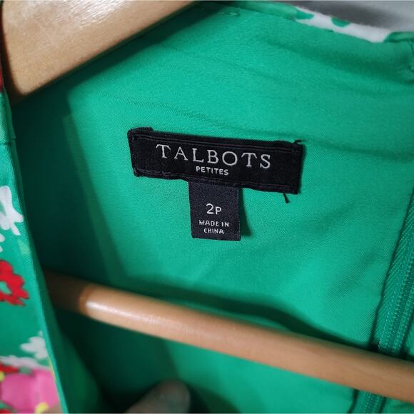 Talbots Springtime Floral Shift Dress in Green/Multicolor Size 2 Petite - Picture 12 of 13